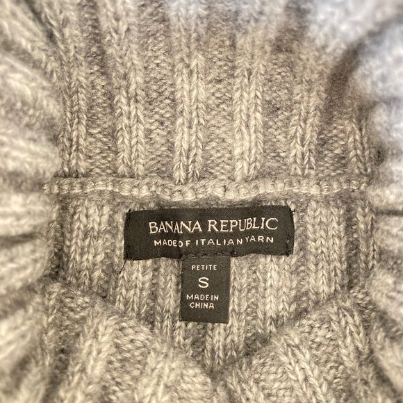 Banana Republic Soft Merino Wool Blend Heavy Knit Turtleneck Split Hem Sz SP - Picture 5 of 16